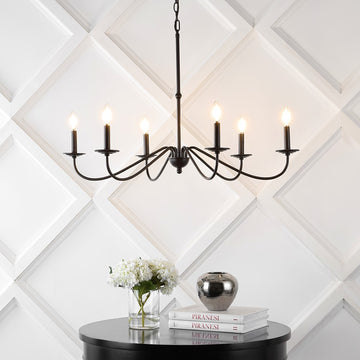 Wicklow 34.75" Bohemian Farmhouse Iron LED Chandelier